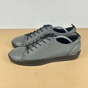 Ecco Soft 8 Leather Tie Sneakers Womens 10 Extra Width Gray Low Top Comfort